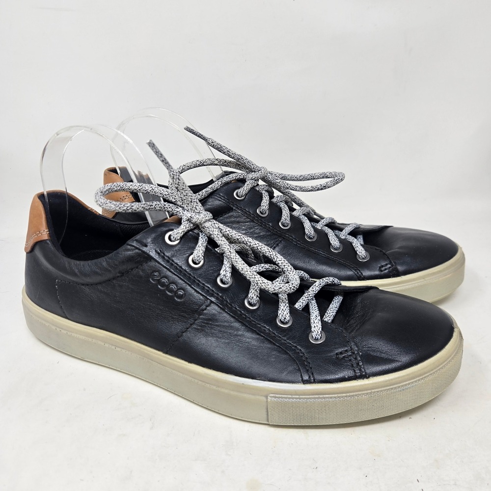 ECCO Soft 7 Kyle Mens Black Leather Low Top Sneakers Size 44 EU 10-10.5 US
